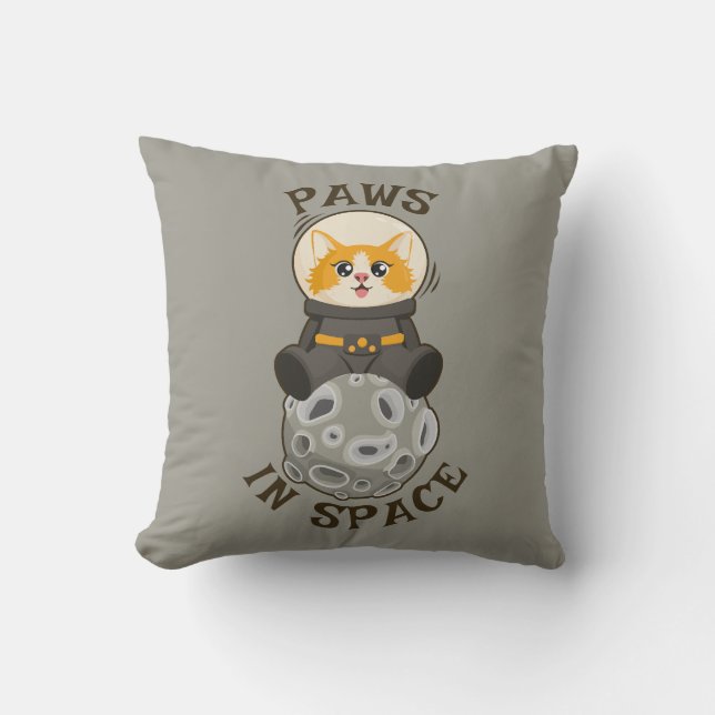 Cool Cat in space Cat Astronaut Cosmic animal Moon Cushion (Front)