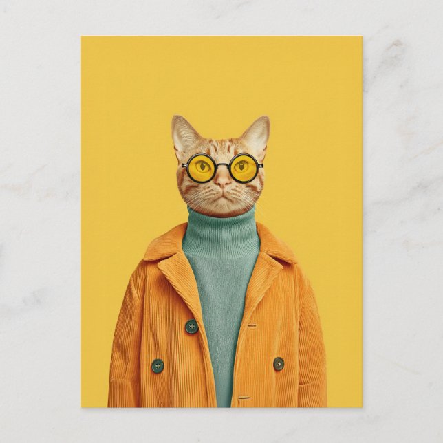 Cool Cat in Style Postcard (Front)