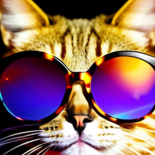Cool Cat in Sunglasses Head Face T-Shirt