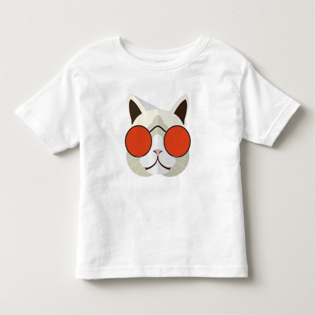 Cool Cat in Sunglasses Toddler T-Shirt (Front)