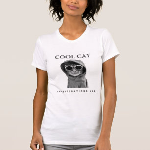 Cool Cat Investigations LLC logo tee (black/white)