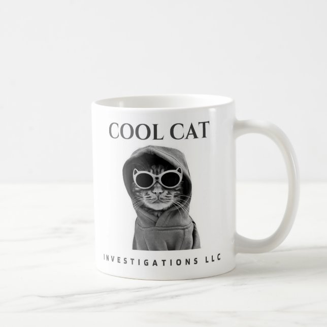 Cool Cat Investigations LLC mug (black/white) (Right)