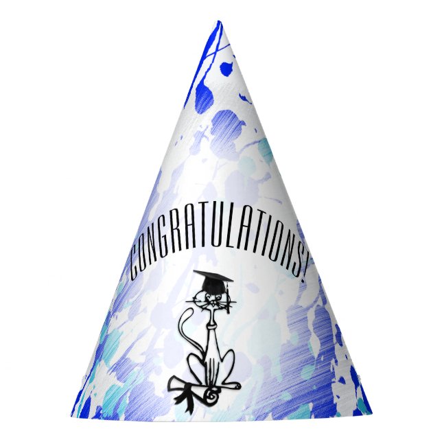 Cool Cat Kids Graduation Party Hat (Front)