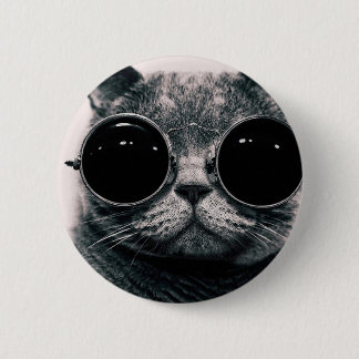 cool cat kool kat with shades 6 cm round badge