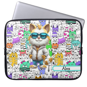 Cool Cat  Laptop Sleeve