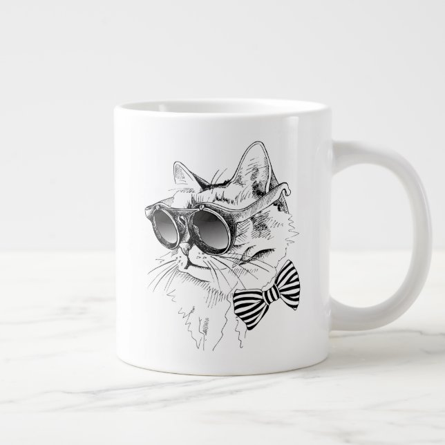 Cool Cat Large Coffee Mug (Right)
