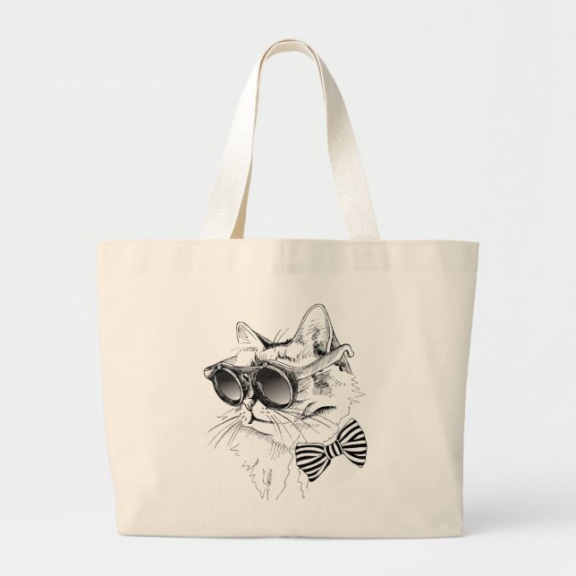 Cool Cat Large Tote Bag (Front)