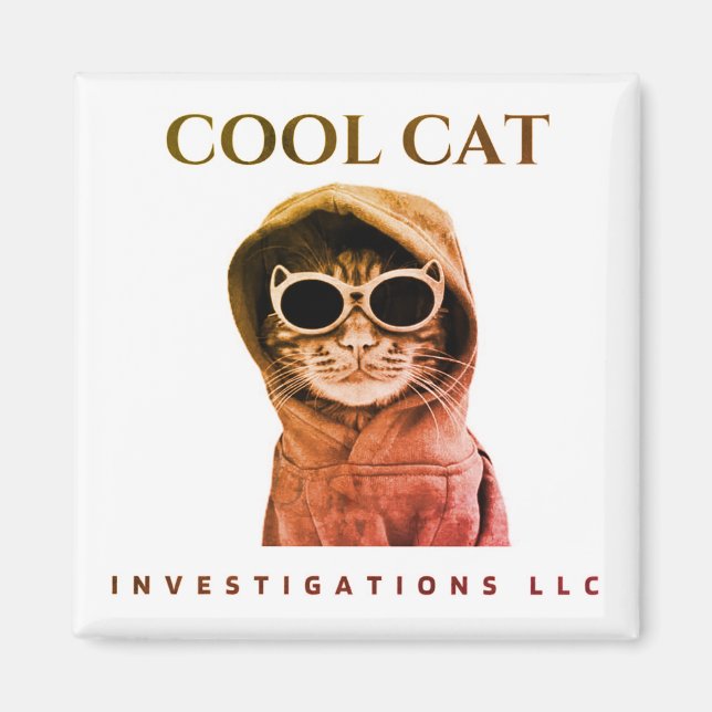 Cool Cat magnet - stained sunset (Front)