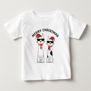 Cool Cat Merry Christmas Baby T-Shirt