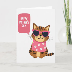 Cool Cat Mothers Day Message Card