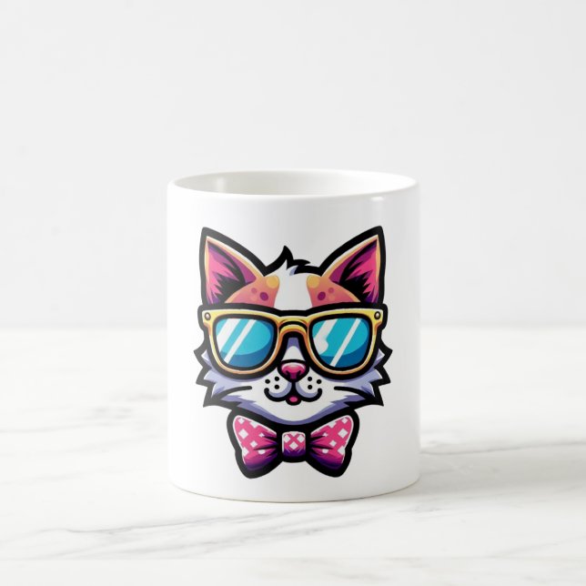 Cool Cat Mug – Quirky Cartoon Coffee Cup (Center)