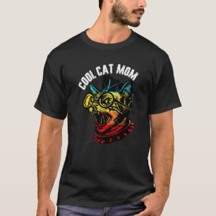 Cool Cat Mum Retro Vintage Swang Mother Glasses  W T-Shirt