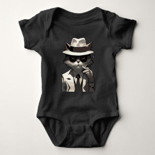 Cool Cat Noir: Suave and Mysterious Feline Baby Bodysuit