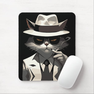 Cool Cat Noir: Suave and Mysterious Feline Mouse Pad