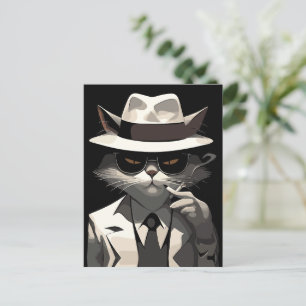 Cool Cat Noir: Suave and Mysterious Feline Postcard