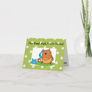 Cool Cat Party Invite Card