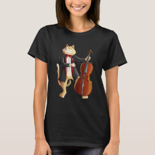 Cool Cat Playing Cello Funny Kitten Instrument Pla T-Shirt