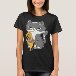 Cool Cat Playing French Horn Musician Orchestra Mu T-Shirt