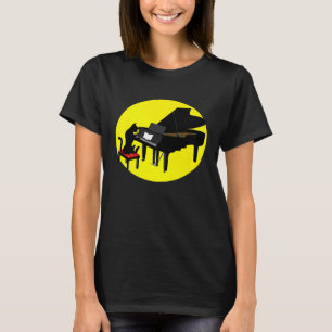 Cool Cat Playing Piano Funny Kitten Instrument Lov T-Shirt
