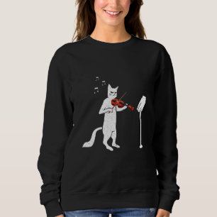 Cool Cat Playing Violin Sweatshirt