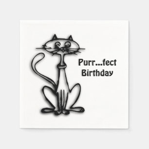 Cool Cat Purr Fect Birthday Napkin