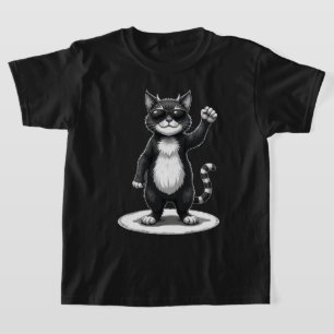 Cool Cat Rock Dancer Tee   Funny Animal Music Gift