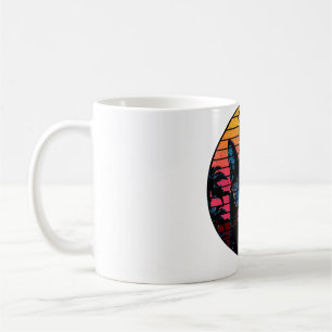 Cool Cat Shades Vintage Synthwave Sunset Art Coffee Mug