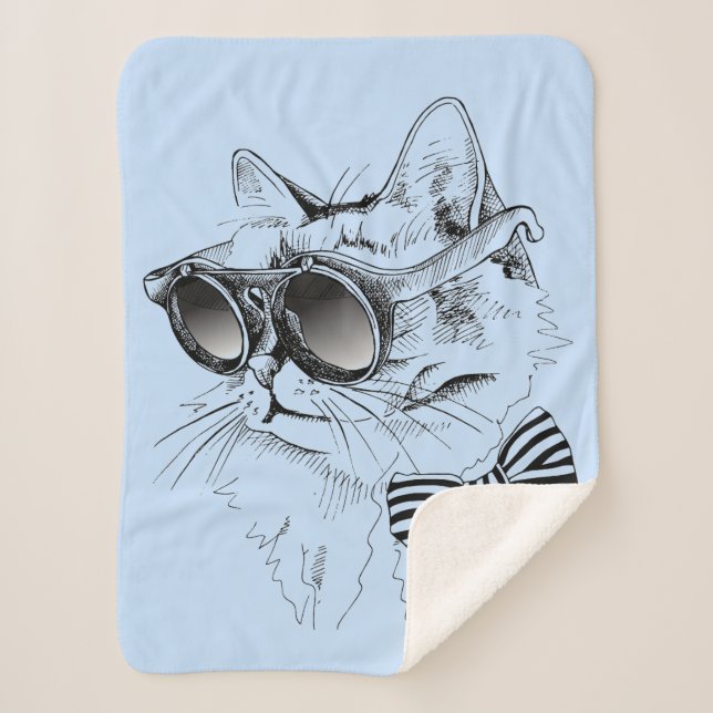Cool Cat Sherpa Blanket (Front)