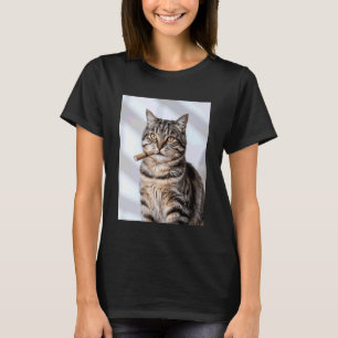 Cool Cat Smoking Cigarette Funny Men Women Gen Z H T-Shirt