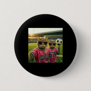 Cool Cat Soccer Mum Mama Pink 90s Hip Hop Style 6 Cm Round Badge