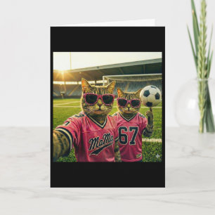 Cool Cat Soccer Mum Mama Pink 90s Hip Hop Style Card