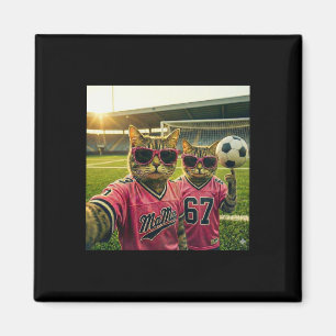 Cool Cat Soccer Mum Mama Pink 90s Hip Hop Style Magnet
