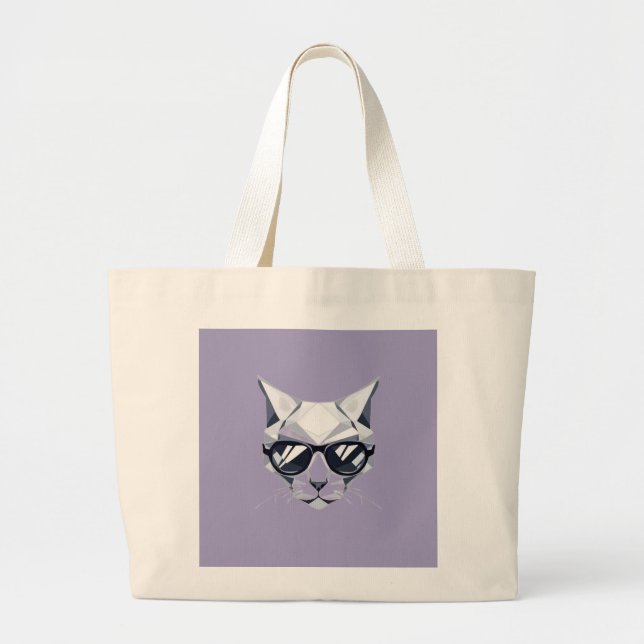 Cool Cat Sunglasses Jumbo Tote Bag (Front)