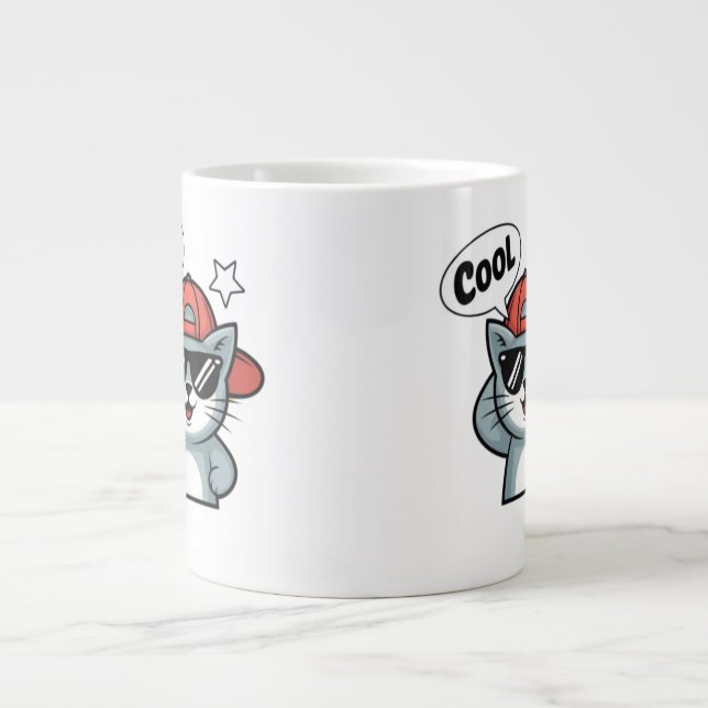 Cool Cat Swagger Large Coffee Mug (Front)