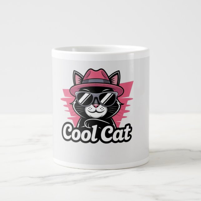 Cool Cat Swagger Large Coffee Mug (Front)