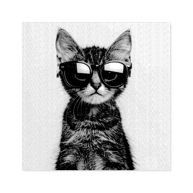 COOL CAT TABBY RUBBER STAMP (Imprint)