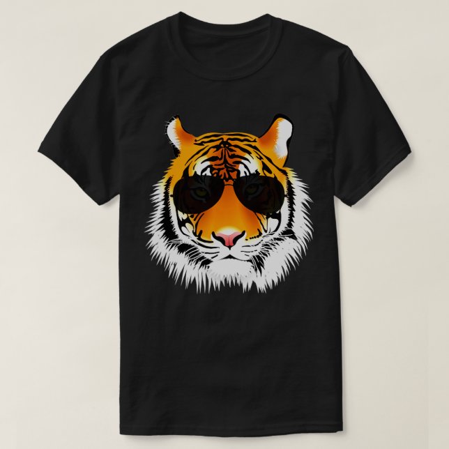 Cool Cat Tiger with Sunglasses Design  T-Shirt (Design Front)