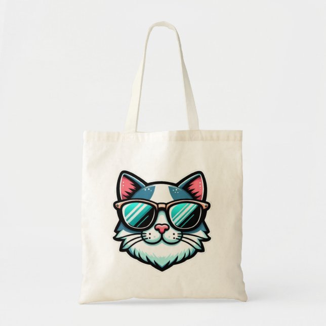 Cool Cat Tote Bag – Stylish Feline Fashion Accesso (Front)