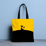 Cool Cat Tote Shoulder Beach Book Bag<br><div class="desc">A whimsical black cat sits on top of a hill. Designed for you by Evco Studio.</div>