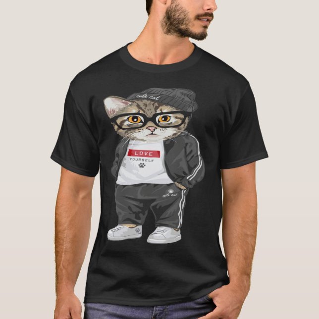 Cool Cat Urban Style Cute Cats T-Shirt (Front)