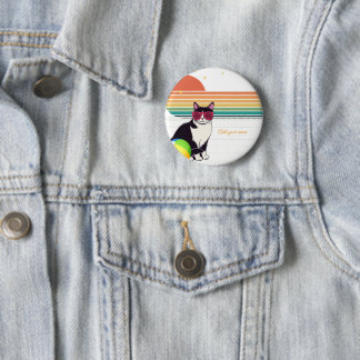 Cool Cat Vibes at Sunset 6 Cm Round Badge