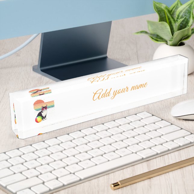 Cool Cat Vibes at Sunset Nameplate