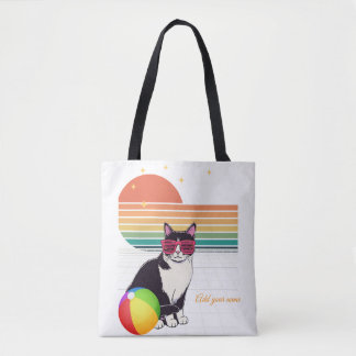 Cool Cat Vibes at Sunset Tote Bag