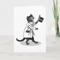 Cool Cat Vintage Art Birthday Card