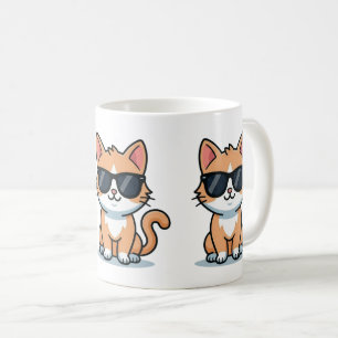 Cool Cat Wearing Sunglasses Cute Kitty Animal Love Coffee Mug