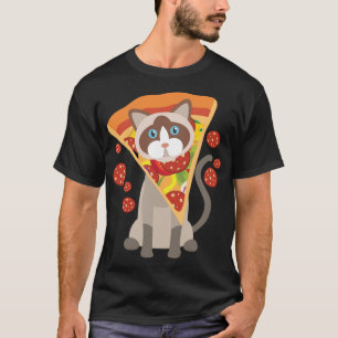 Cool Cat With Big Pepperoni Pizza On The Head Gift T-Shirt