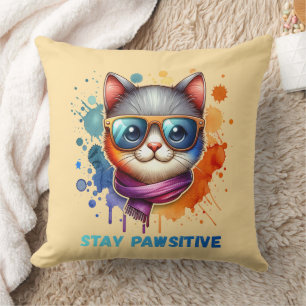 Cool Cat with Glasses Cushion