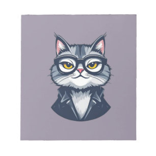 Cool Cat with Glasses Notepad