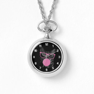 Cool Cat with Pink Glasses & Bubble Gum Watch