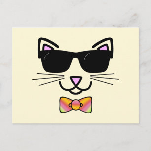 Cool Cat with Sunglasses And a BowTie Postcard